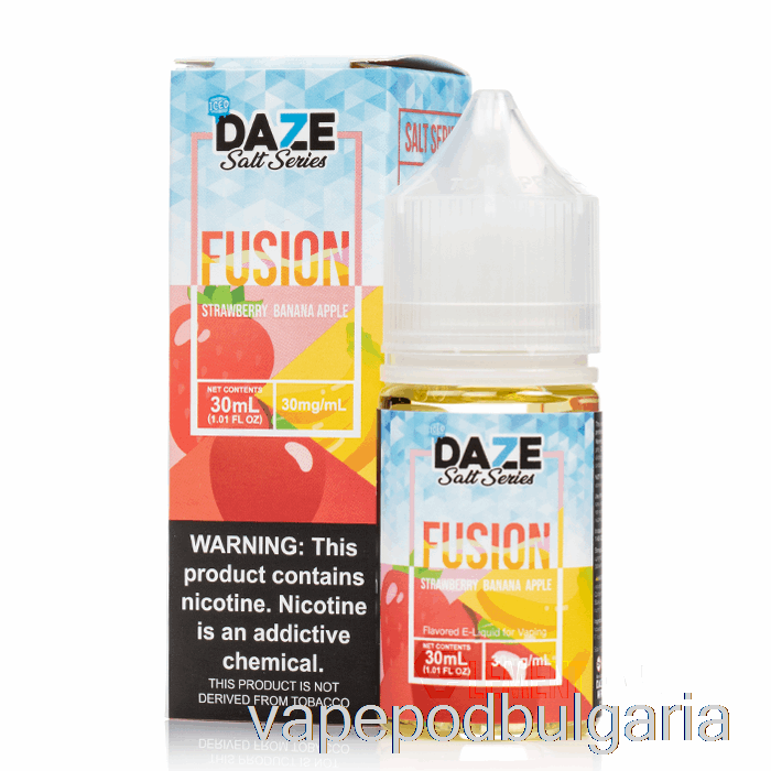 Vape Bulgaria Iced ягода банан ябълка - 7 Daze Fusion Salts - 30ml 50mg